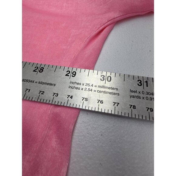 Andree By Unit Shirt Womens Large Pink Sheer Oversized Blouse Button Pocket Top - Picture 9 of 10